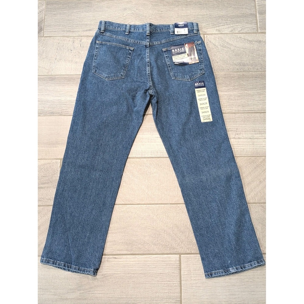 NWT Basic Editions Comfort Action Strength Men's Jeans Flex Waistband 34x29